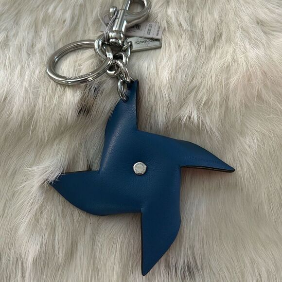 COACH Leather Pinwheel Keychain - Picture 4 of 6